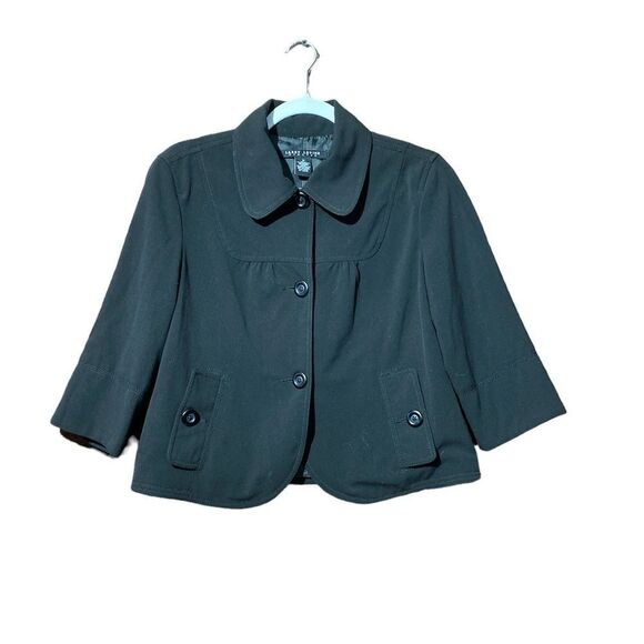 Larry Levine Stretch Black 2 Button Front Women's Jacket Blazer Size Medium - Picture 1 of 16
